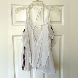 Dex white, flowy linen blouse, size M